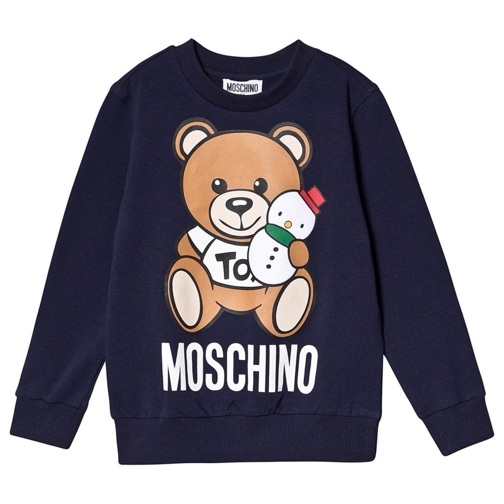 MOSCHINO KID-TEEN size 2-4
Snowman Bear Sweatshirt Navy